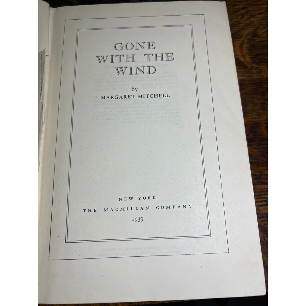 Gone With The Wind 1939 Hardcover Margaret Mitchell Macmillan Red Vintage Book